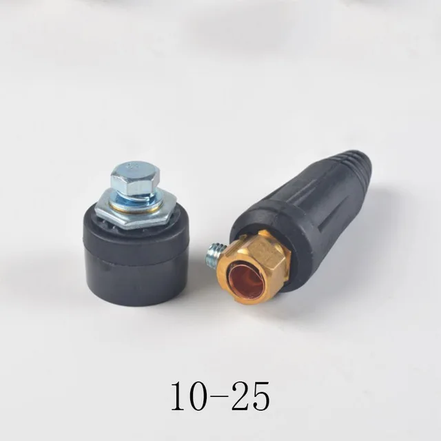 Europe Welding Machine Quick Fitting Female Male Cable Connector Socket Plug Adaptor DKJ 10-25 35-50 50-70 Cable Connector black