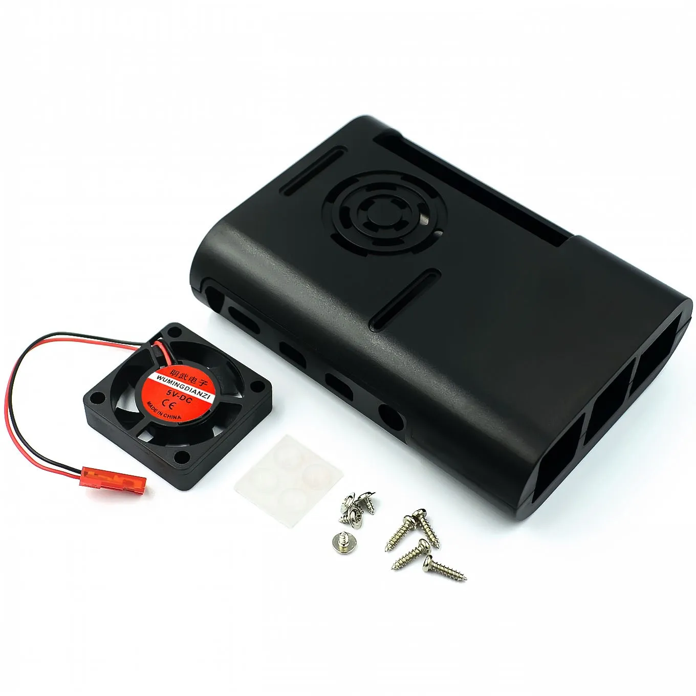 Raspberry Pi 4 New Pi Box ABS case with Fan module for for Raspberry Pi 4B + 3pcs Pure Aluminum heat sink