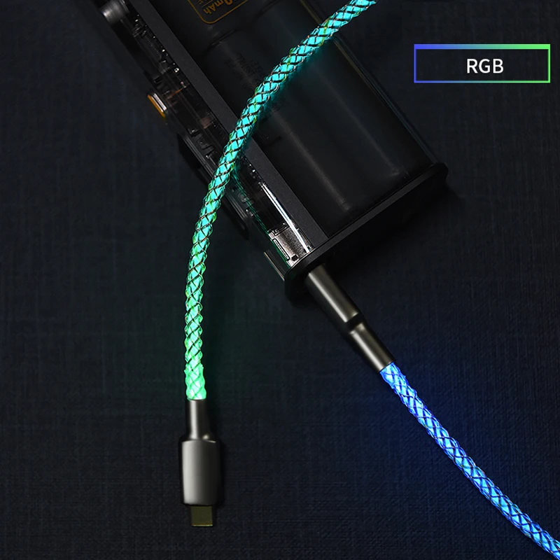 R5505 66W MAX High-end Custom RGB Flash Mobile Phone Cable 3 in 1 Super Fast Charger USB Data Charger Cable