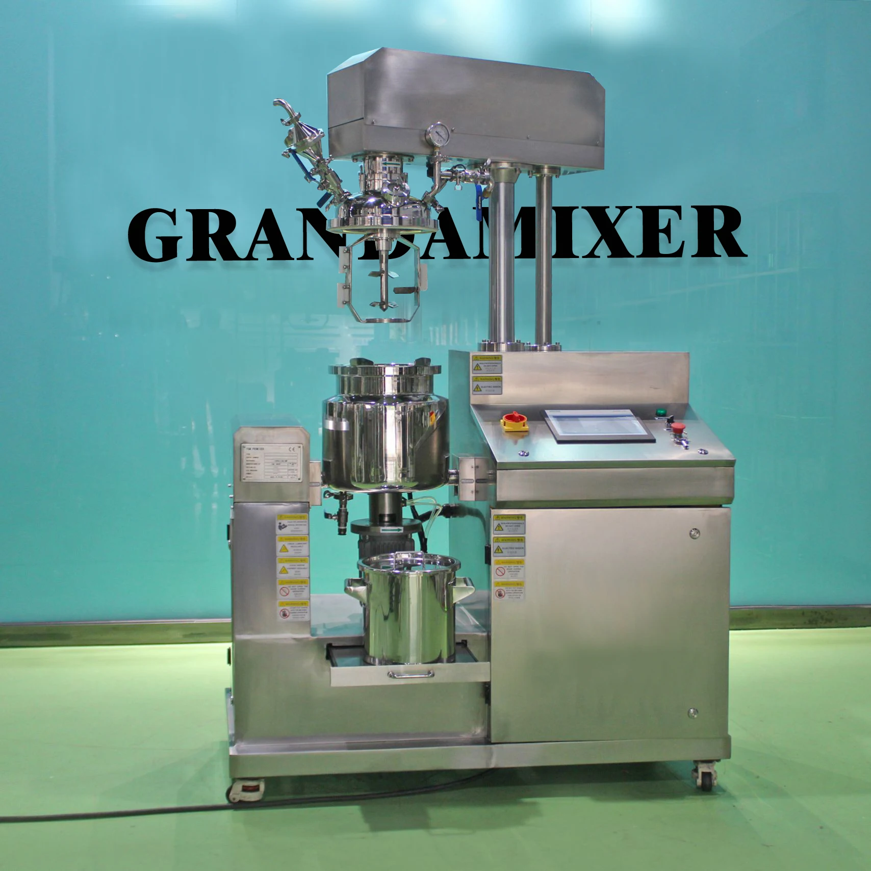 Horizontal fruit juice mixer machine heated stainless steel homogenizer mixing tank vessel honey hot water