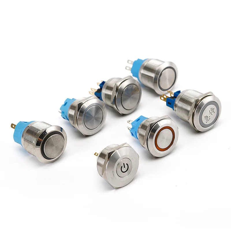 No MOQ Metal Push Button Switch Momentary Self Locking Latching Brass Stainless Steel Waterproof Car Auto Engine Pc Power Start