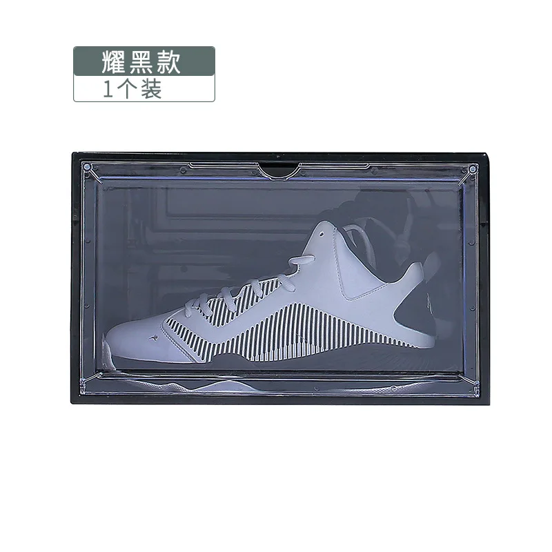 Transparent Shoe Box Side Opening Storage Dust-Proof With Magnetic Goalball Shoe Box Flip Anti-Oxidation Finishing Box