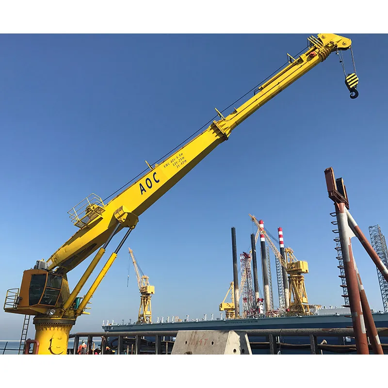3T40M ship harbour  boom deck hydraulic Marine cranes