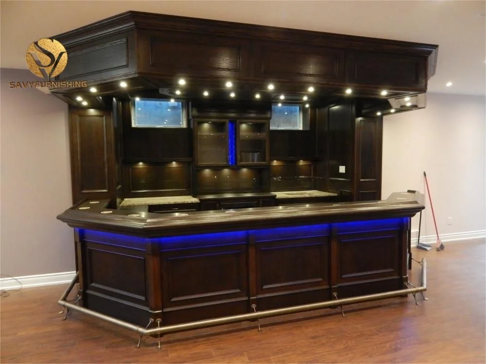 Classic Wooden Deluxe Basement Bar Design Home Bar Builder Sport Bar Manufacturer