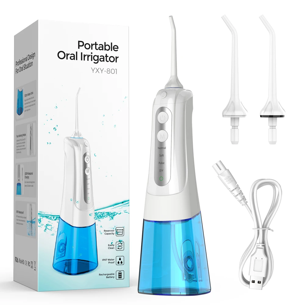 Colored Teeth Flosser Custom Design Water Flosser Deep Waterpick Ultra Sound Oral Irrigator With 300ml water toothpick