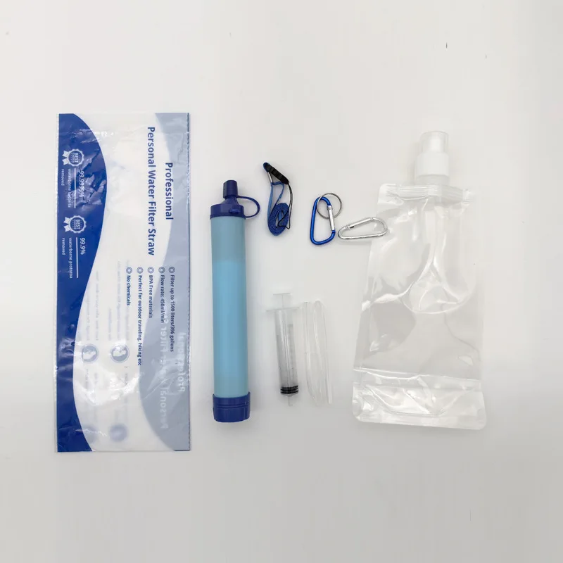 Wholesale Mini Water Filter Straw Hot Sale Water Purifier Portable Outdoor Life Drinking Water Wilderness Survival Kit Straws