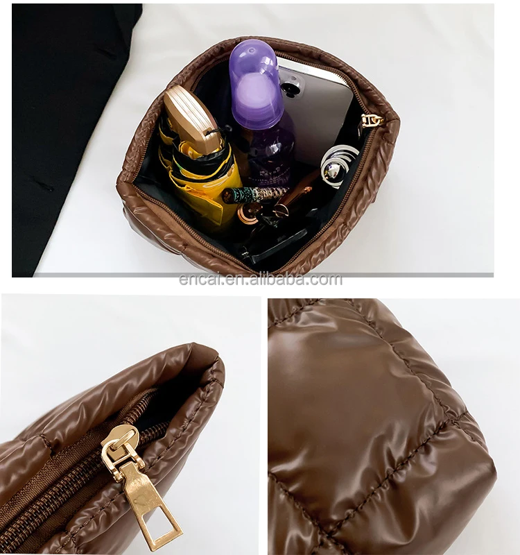 Makeup Bag Travel Cosmetic Bag Puffy Make Up Bags for Women Organizer Case Puffer Pouch for Purse Storage