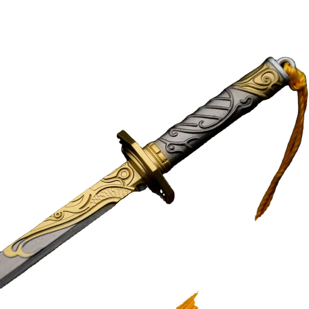 Factory Sell Well Wholesale Mini Swords  Zinc Alloy Game For Peace Sword Model Keyring Metal Swords