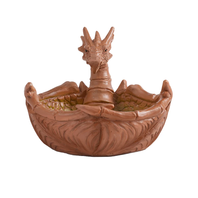2024 Wholesale Good Quality Custom Logo Standing Ashtray Resin Ashtray Fire-breathing Dragon Resin Sshtray