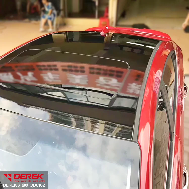 Black Car Sunroof Simulation Vinyl Film Roof Sticker Waterproof