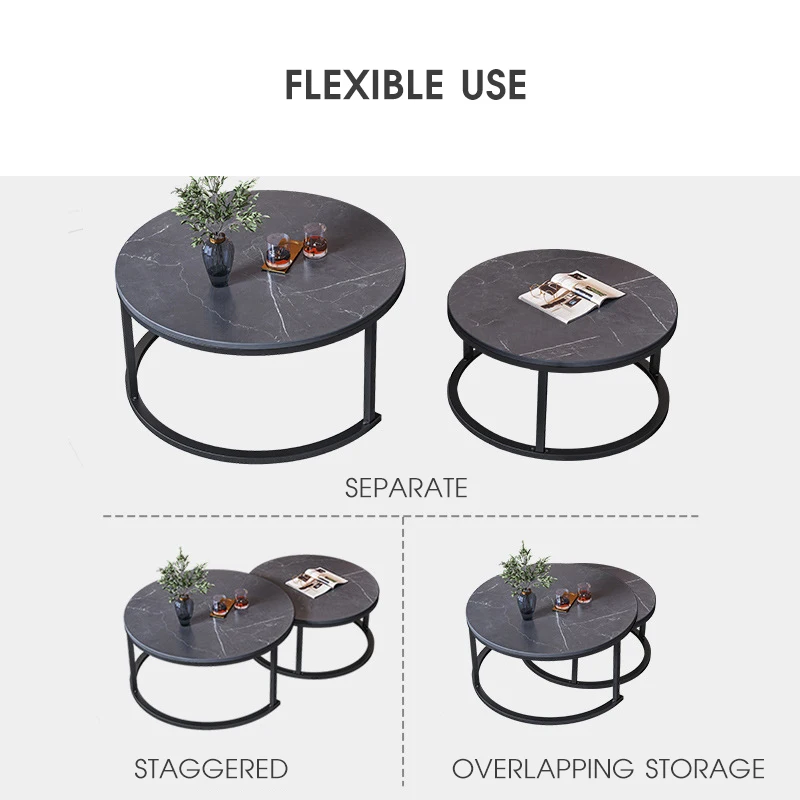 New Design Wooden Coffee Table Wire Coffee Table With Metal Frame Living Room Furniture 2 Tiers