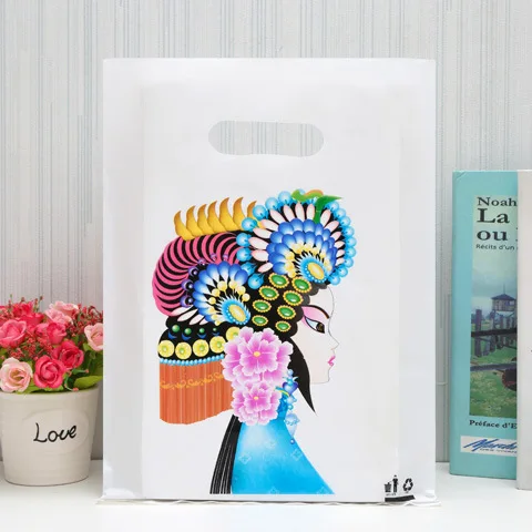 Cheap Price Ready to Ship customized plastic shopping bags with logo print