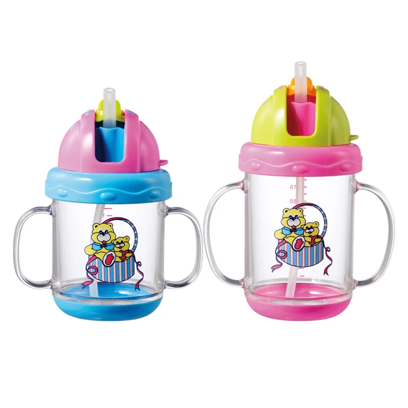 2015 new products best selling products baby product baby bottle water bottle baby training cup with 2 handles plastic cup