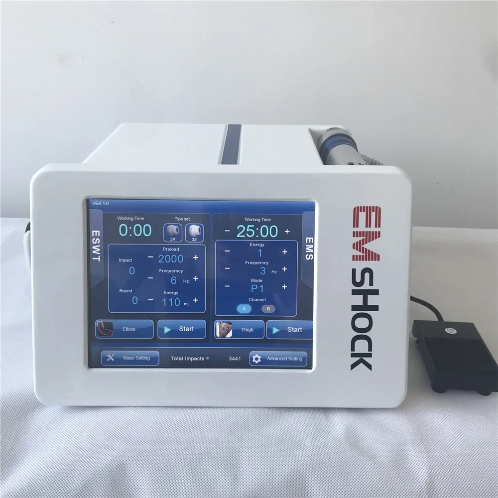 Portable Physiotherapy Wave EMS Shock Device Focused Extracorporeal Therapy Home Treatment Dysfunction Shockwave Machine