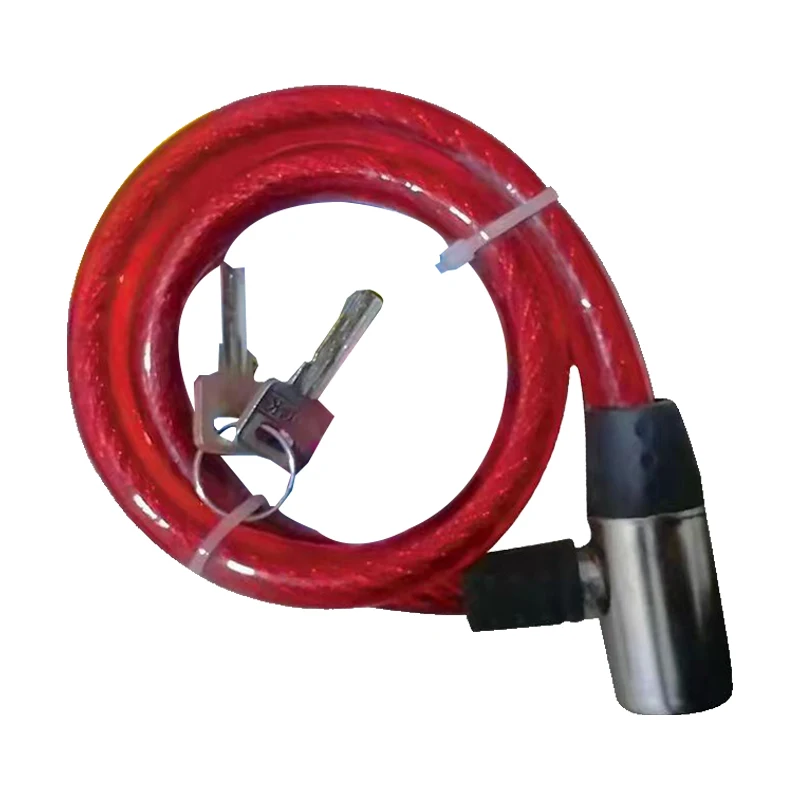 2023 Factory production low price direct sale bicycle key lock Cost-effective stock bicycle steel cable lock stock direct sale