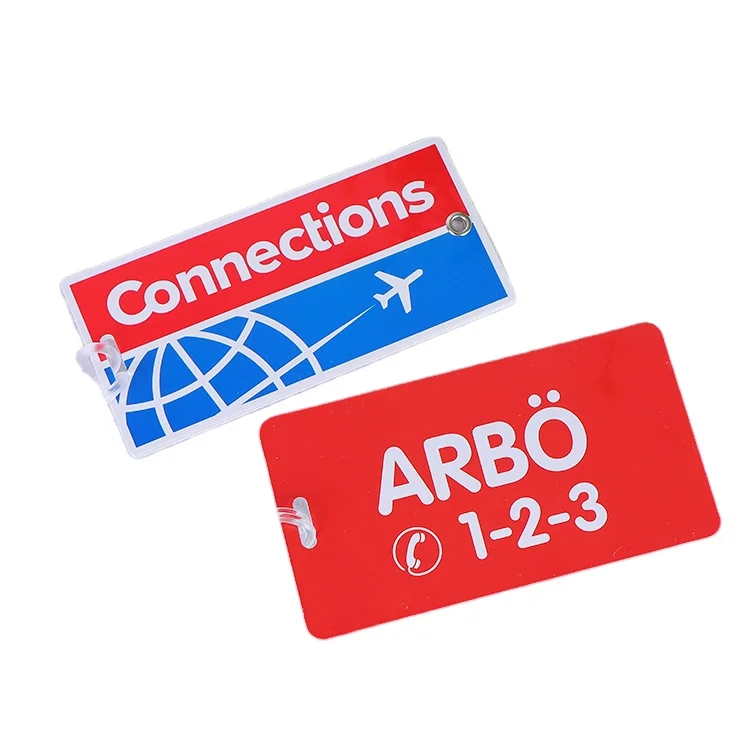 Factory Manufacture Various Custom Made Loop Strap Sublimation  PVC Luggage Tag travel tags luggage tag custom logo