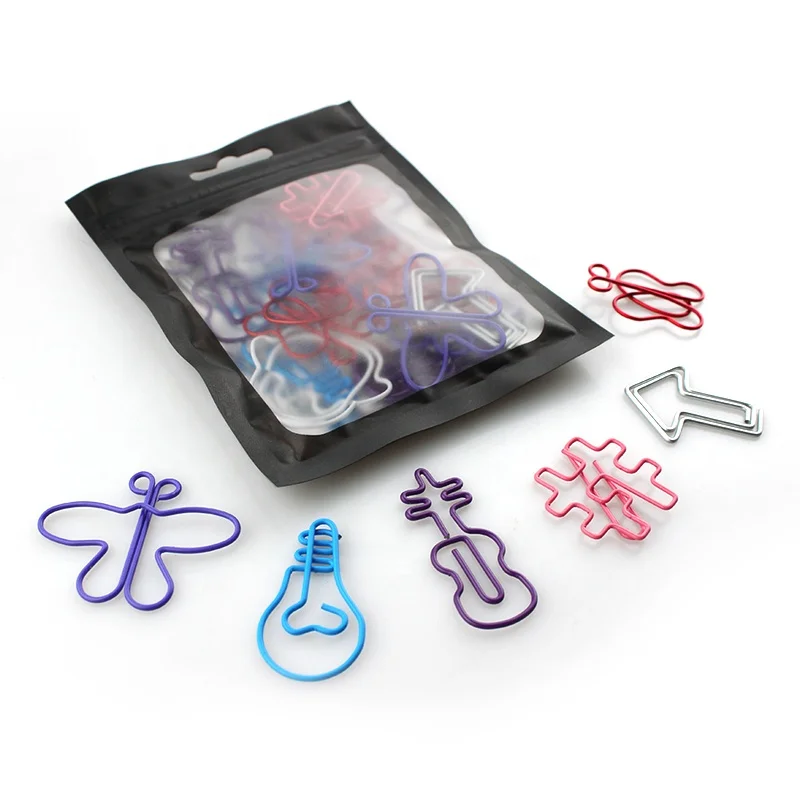Office supplies paper clips creative metal paper clip 30pcs pocket multi - Style Cartoon shaped paper clips