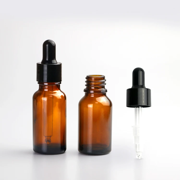 5ml 10ml 15ml 20ml 30ml 50ml 100ml amber brown essential oil dropper glass bottle with tamper proof cap and orifice reducer