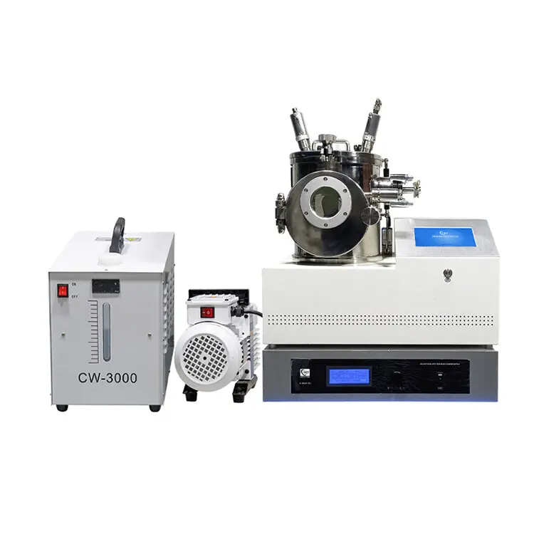 Lab dual targets quartz chamber 10-4Pa vacuum magnetron sputtering coater preparation Aluminum oxide film