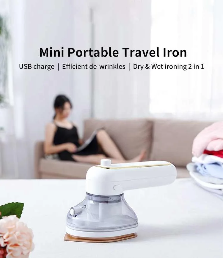 
Wireless Handheld Steam Iron Machine 160W Portable Smart Steam Heating Ironing USB Rechargeable Electric Iron For Travel Home 