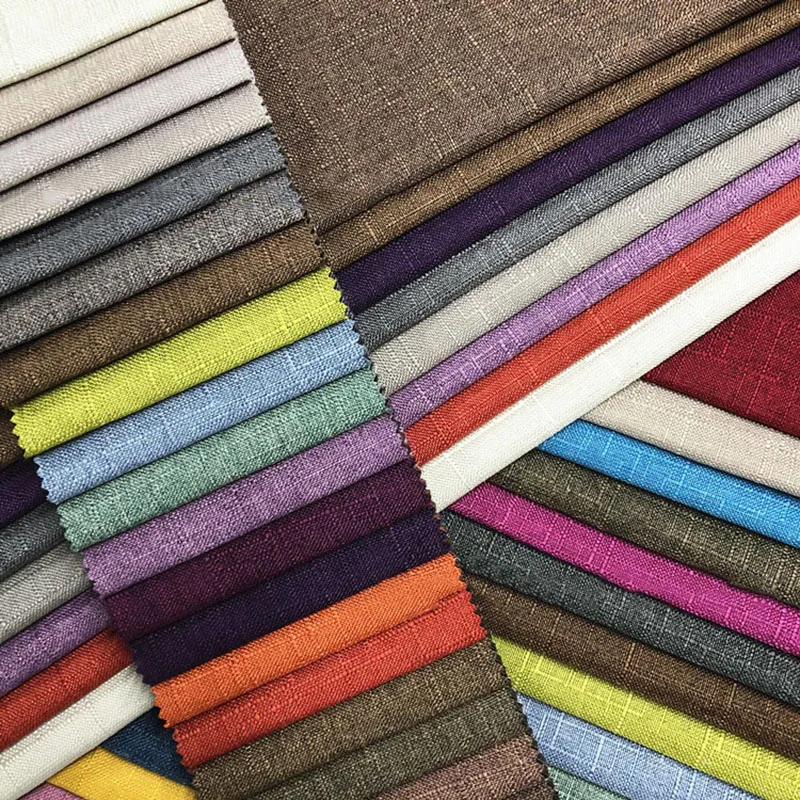 Wholesale Linen Slub Flax Solid Color Sofa Fabric For Car Cover Pillow Cushion Decorative Cloth
