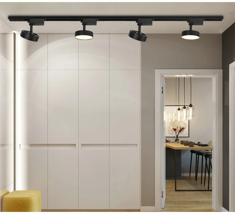 Round Shape 7W 9W 12W LED Track Light High Brightness LED Track Rail Lights For Living Room Kitchen