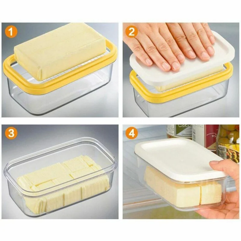Butter Cheese Slicer Sealed Storage Box 2 In 1 Butter Dish Butter Slicer Cutter