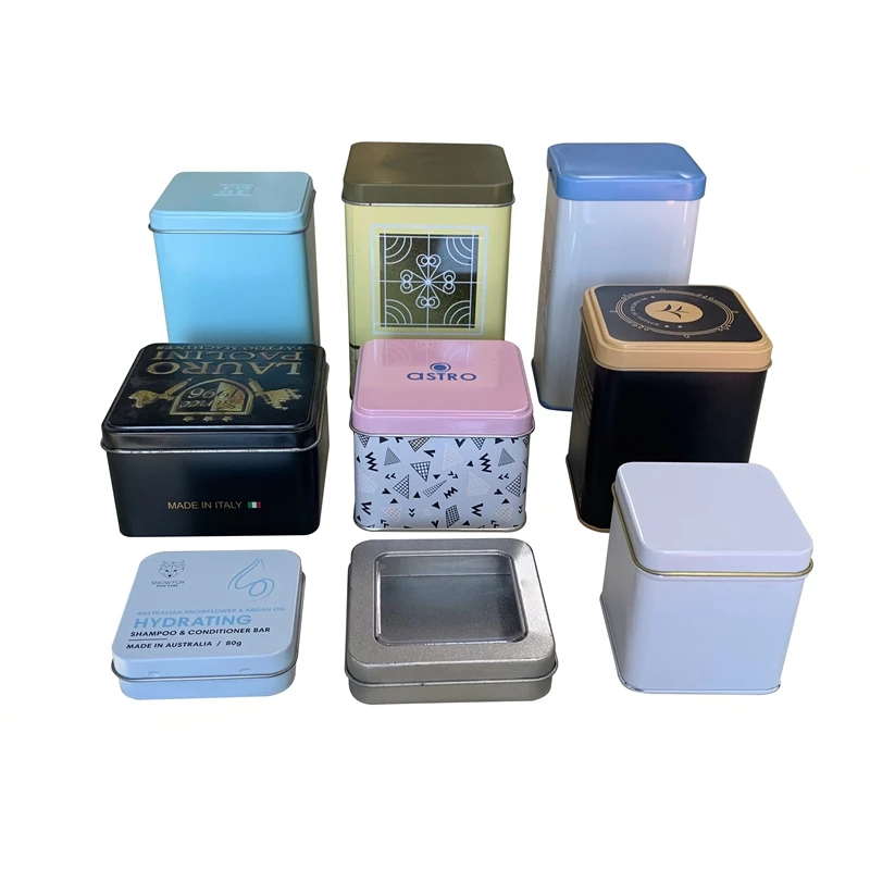 Wholesale Tin Custom Design Square Metal Packaging Tin Box Food Storage Box For Tea Packaging