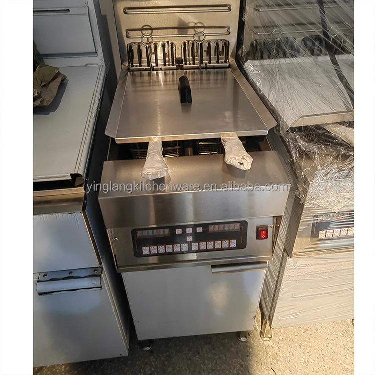 Professional Potato Chips Frying Machine With Cabinet 28L Electric Fryer Chicken Machine Free Standing Deep Fryer