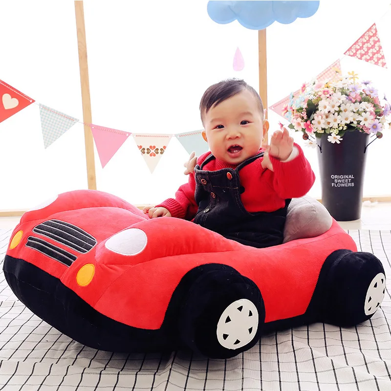 Car Shape Stuffed Plush Toy  Car Seat Support Seat Baby Plush Realistic Car Baby Sofa Learning Seat