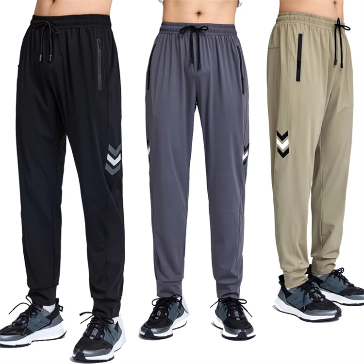 dries rapidly running sport solid color pants for men breathable track sweat joggers pants men thin gym wear workout trousers