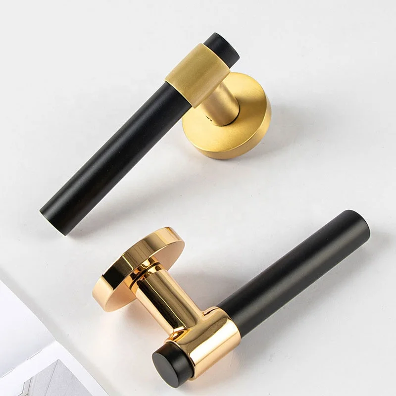 Wholesale pure copper gold magnetic quiet solid wood door home bedroom split lock