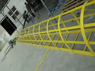 24ft industry use frp grp composite fiberglass cage ladder