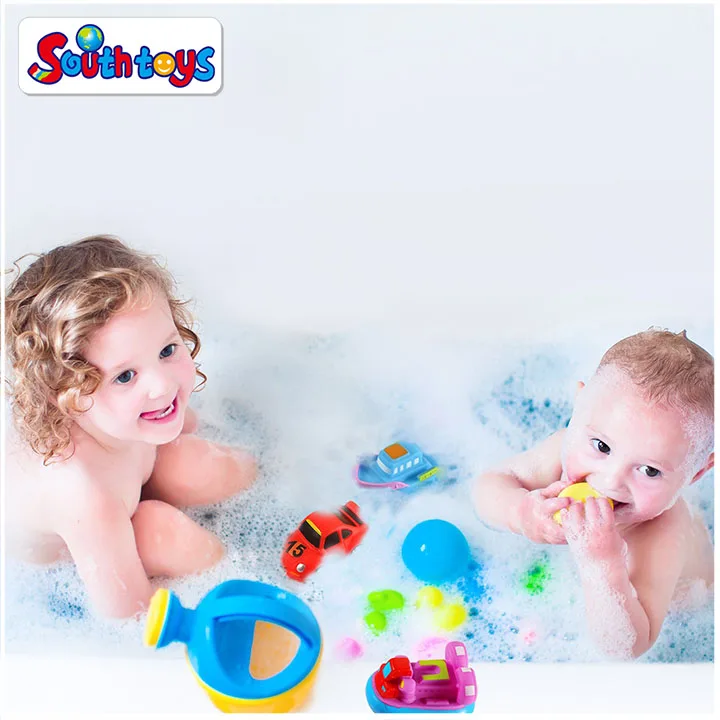 Rubber Floating Squirt Boats Bath Toy For Baby