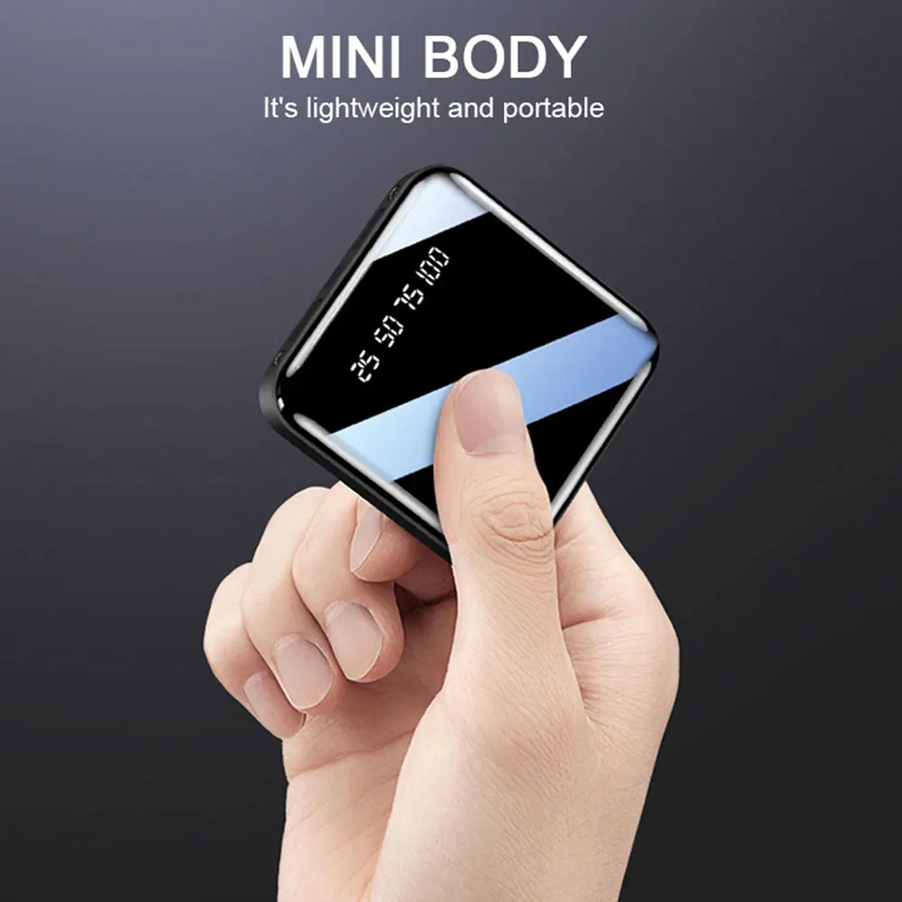 free shipping products custom flashlight led 10000 mah powerbank 20000 mah pawar bank battery 20000 mah mirror powerbank mini