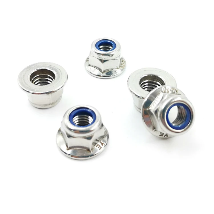 Prevailing Torque Type Hexagon Nuts DIN 6926 Stainless Steel Din6926 Metric Prevail Torque Nylon Insert Hex Flange Lock Nut T/T