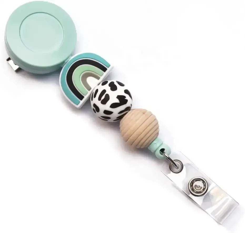 JINHAO ID Name Card Metal Badge Holder Anti-Lost Clip Office Supply 360 Rotation Retractable Badge Reel