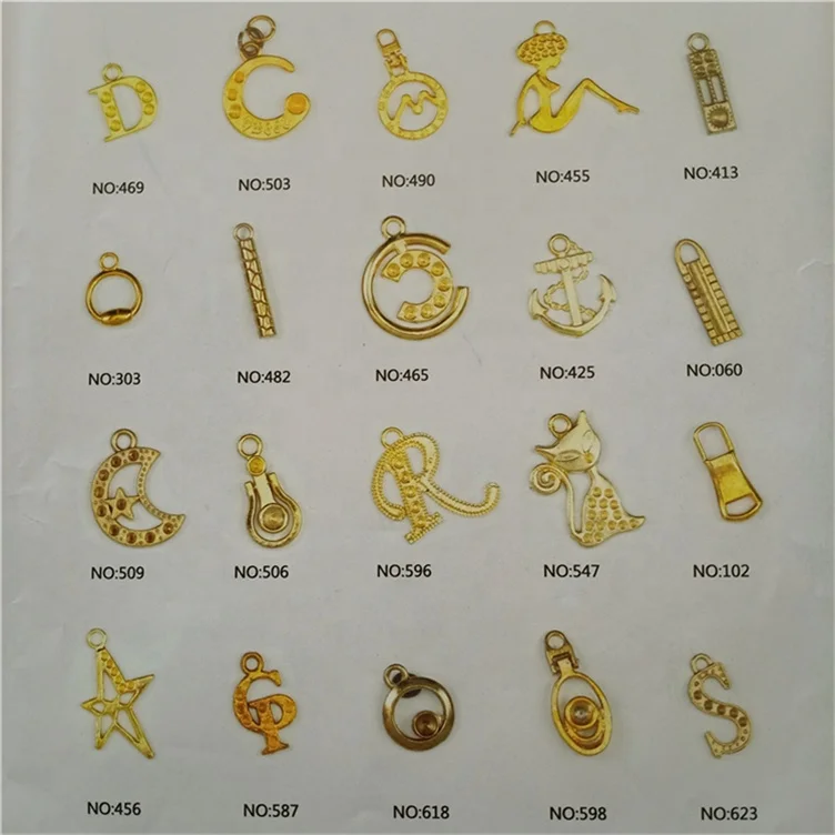 animal Bear fish butterfly palm peach heart-shaped five-pointed star letter metal zipper slider puller pendant pull parts