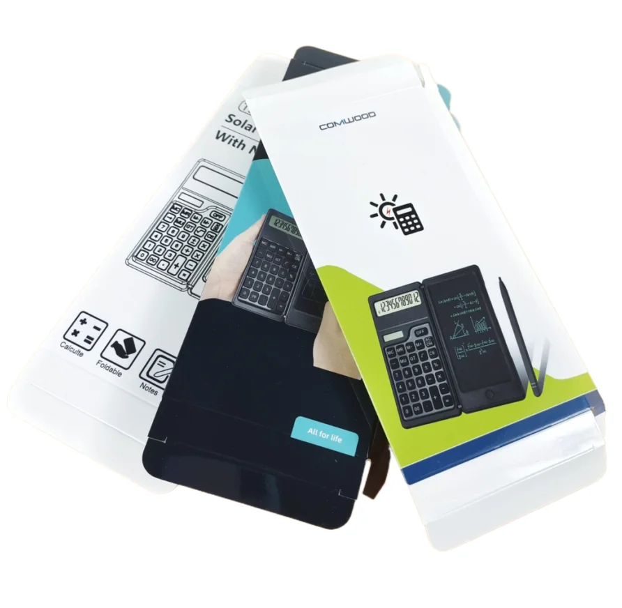 Single cardboard packaging box for electronic products calculator packaging box with thin paper