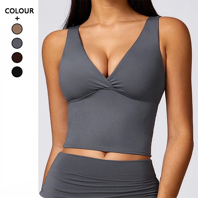 fitness Yoga vest Gathered beautiful back yoga bra for outdoor wear all-match Tight sports top quick drying Workout Gym Clothes