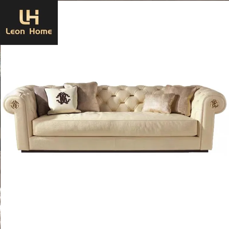 High Quality American Style Luxurious Sofa Contemporary Italian Luxury Lounge Leather Sofa