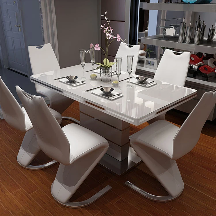 Factory price dining room furniture table set 6 8 chairs modern luxury dining room set