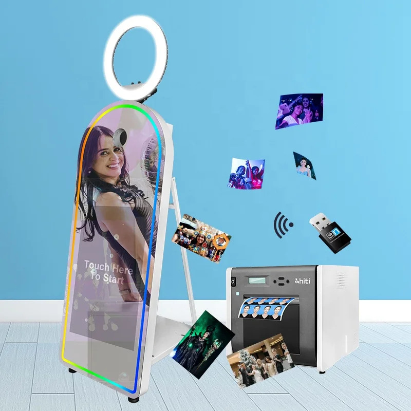 Party Selfie Digital Mirror Photobooth Machine Interactive Touch Screen DSLR Magic Mirror Photo Booth