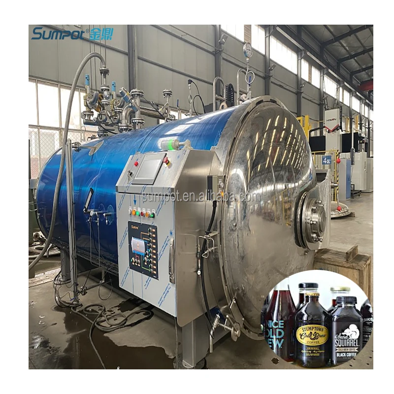 automatic canned coffe soup production machines steam retort
