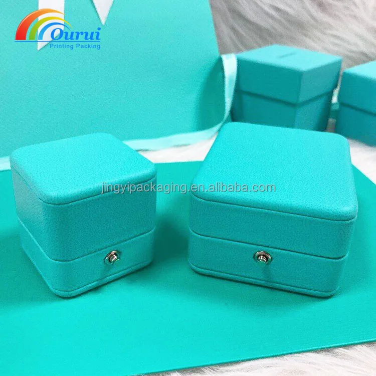 Universal logo mint blue Package Box Luxury brand Gift jewelry case With accessory certificates and bags
