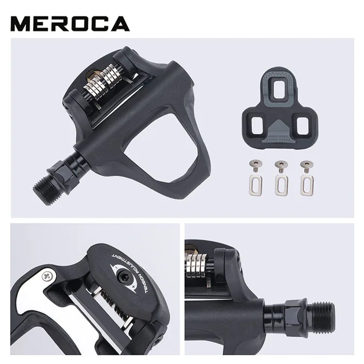 Ultralight MEROCA Road Bicycle Pedal Nylon Clip Self-Locking Pedals Racing Bike Pedal Compatible LOOK Cycling Parts