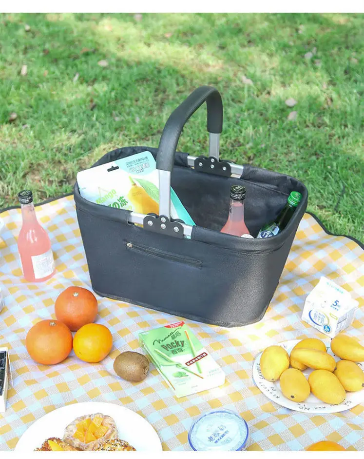 Wholesale Customized Foldable Shopping Handheld Basket Reusable Metal Storage Shopping Baskets