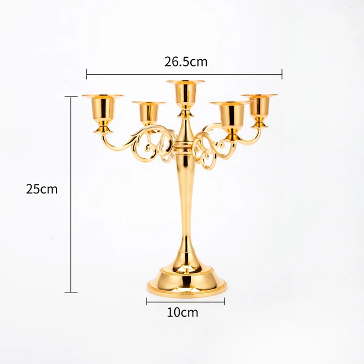 Nordic Wedding Centerpieces Silver Black Taper Candelabra 5 Arm Candle Stick Holders In Bulk