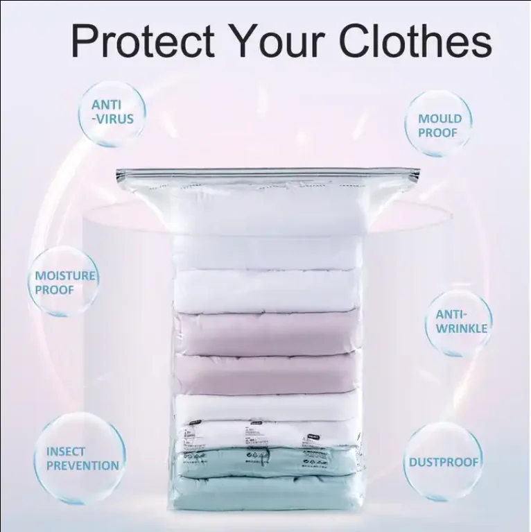 TAILI Cube Air Exhaust Best Quality Reusable Airtight Vacuum Storage Bag For Clothes And Bedding No Need Pump