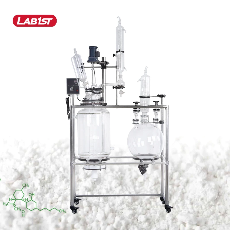 Multifunctional jacketed glass reactor with custom made available for extraction and crystallization